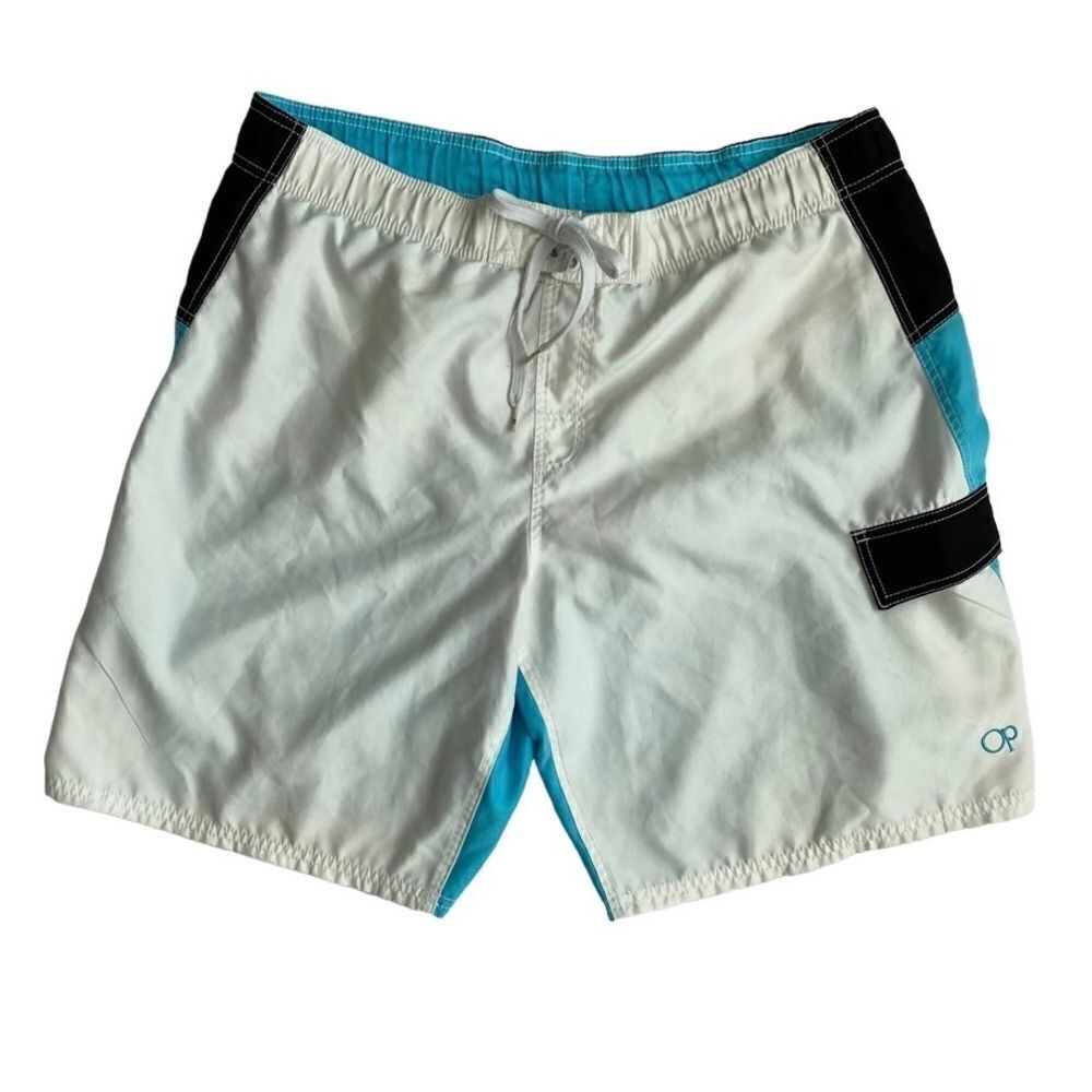 OP Men’s Swim Shorts Arctic White Combo Sz L